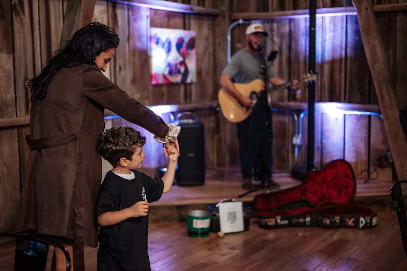 Live music on the barn stage at Stockyard Brewery.