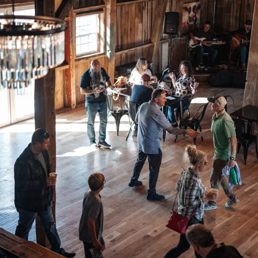 Inside the barn taproom